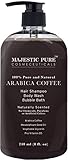Arabica Coffee Anti Hair Loss Shampoo & Body Wash From Majestic Pure, Restore Hair Growth, Promotes Manageable Hair Regrowth, 8 Fl. Oz.