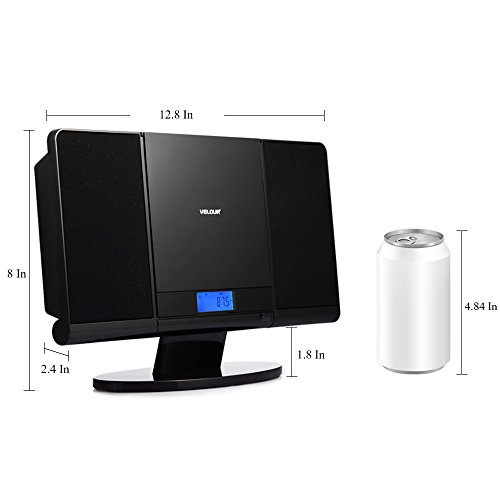 Protable-CD-Player-VELOUR-Slim-Boombox-with-USB-SD-FM-Radio-Clock-Mp3