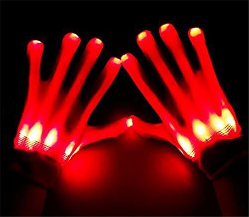 JUNGSON--LED Light Gloves Finger Lighting Electro Rave Party Dance Skeleton Halloween