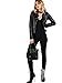 MakeMeChic Women's Choker V Neck Slub Tee Cutout Plunging T-Shirt Top Black L