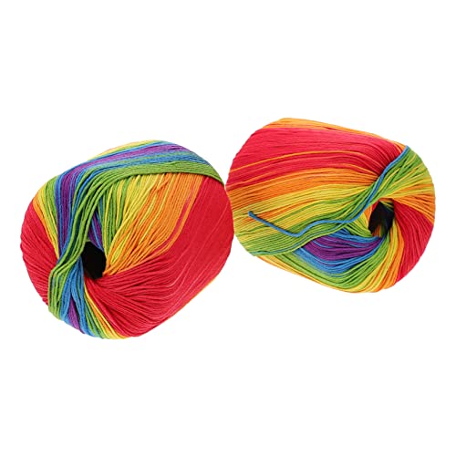 EPIGEIST 2rolls Lace Thread Thick Yarn for Crocheting Cotton Weaving Cord DIY Craft Accessory Handmade Knitting Thread