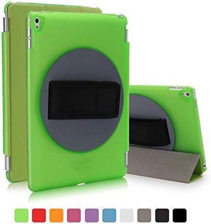 iPad Pro 9.7 Case, Dowswin 360 Degree Handheld Rotating Smart Cover with Auto Wake/Sleep Feature Transparent Back Case for Apple iPad Pro 9.7 inch(Green)