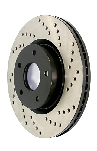 StopTech 128.04005R Sport Cross Drilled Brake Rotor (Rear Right), 1 Pack