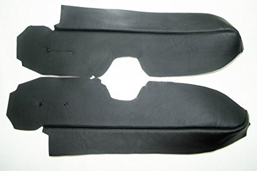Fits 2007-2012 Honda CR-V Real Black Leather Front Door Panel Armrest Cover (Leather Part Only)