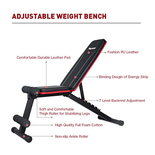 PASYOU Adjustable Weight Bench Full Body Workout MultiPurpose Foldable