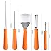 Pumpkin Caring Kit, OTBBA 5 Piece Halloween Pumpkin Carving Tool Set With 10 Carving Stencils DIY Halloween Jack-O-Lantern For Pumpkin Party Decorations