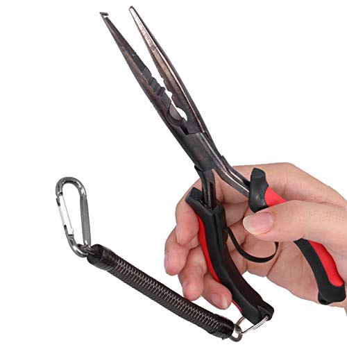 Vbestlife L-Zange Werkzeug, Angelhaken entfernen Drahtschneider Angelzange mit Anti-Lost-Seil für Angelausrüstung – Bild 3