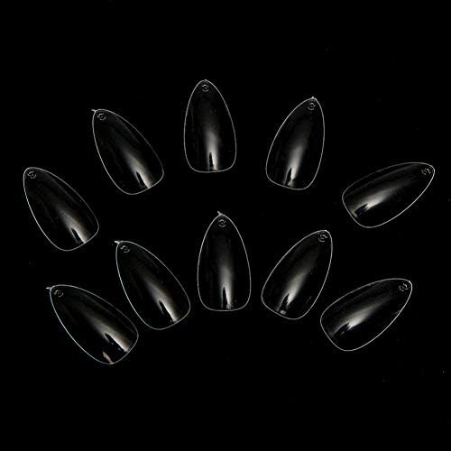 seawood 500Pcs Almond Oval Pointy False Fake Nail Tips DIY Art Manicure Extension Tool Clear