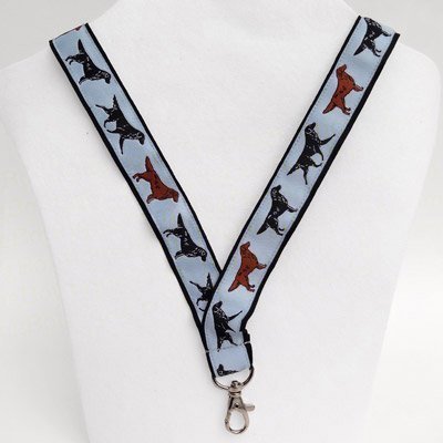 Flat Coat Retriever Dog Breed Neck Lanyard for ID or Keys - Blue