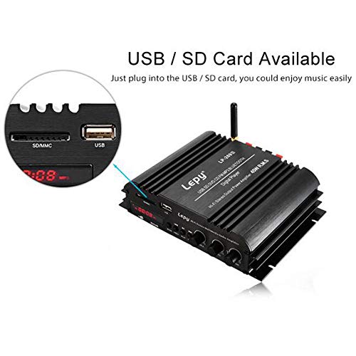 PolarLander Bluetooth HiFi Digital Stereo Amplifier 4-Channel Powerful Sound Compatible with Car Motorcycle Computer Speaker