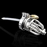 FeiGu Male Stainless Steel Chastity Cage Device with Barbed Anti-Off Ring (43mm Ring) 182