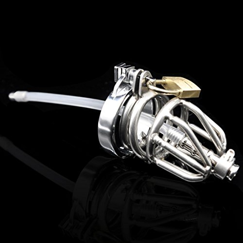 FeiGu Male Stainless Steel Chastity Cage Device with Barbed Anti-Off Ring (43mm Ring) 182