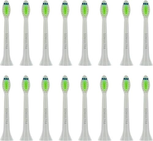 Soniultra 16 Pack Replacement for Diamond Clean Toothbrush Heads HX6064/16 Philips Sonicare Compatible for Model Electric Head Series plaque control DiamondClean FlexCare HealthyWhite Electronic Brush
