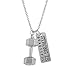 Godyce Barbell Pendant Necklace Women Men Stainless Steel Sports Silver Gym Jewelry