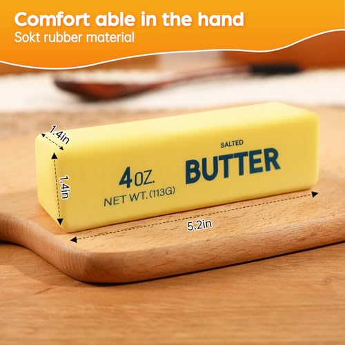 Butter Squishy Slow Rising Stress Relief Toy - Realistic Butter Stick Squeeze, Soft PU Foam Fidget for Anxiety & Sensory Relief, Cute Desk Decor for Kids, School