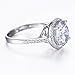Mozume Women's Luxury 5ct CZ 925 Sterling Silver Engagement Anniversary Halo Ring Solitaire Wedding Band