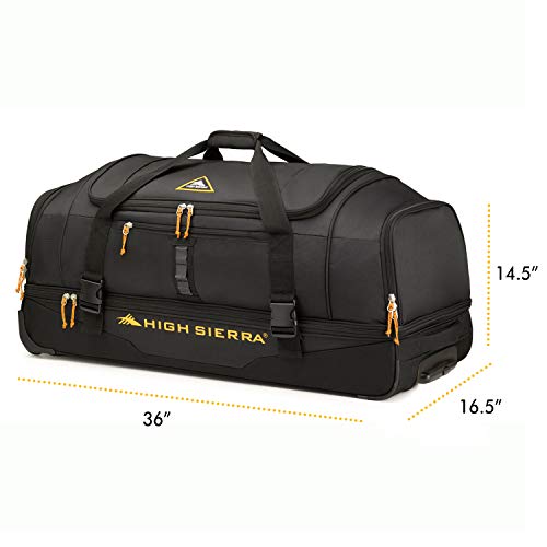 High Sierra Pathway 36Inch Wheeled DropBottom Duffel Extralarge Rolling Duffel Bag with