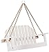 Worth Garden Novelty Bird Feeder with White Swing Chair Design - White Wooden Bird Feeder - Decorative Bird Feeder for Outdoors