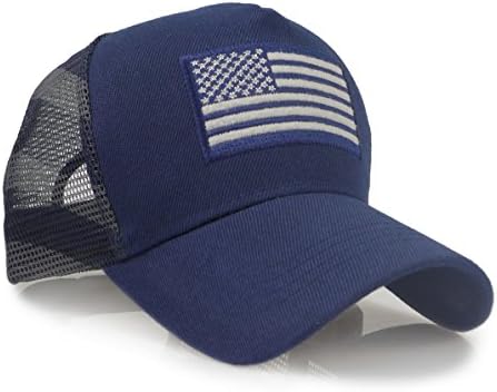 The Sox Market USA American Flag Embroidered Stars and Stripes Tactical Mesh Trucker Baseball Snapback Cap Hat