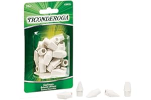 Dixon Ticonderoga DIX38025 Wedge Cap Erasers for Grade K-12, White - 25 Count25