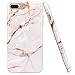 JAHOLAN Gold Marble Design Clear Bumper TPU Soft Rubber Silicone Cover Phone Case Compatible with iPhone 7 Plus/iPhone 8 Plus