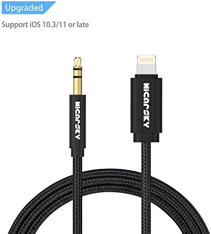 [Upgrade]iPhone 8 Aux Cord, Lightning to 3.5mm Male Aux Stereo Audio Cable, Micarsky Premium Nylon Car Home Stereo Headphone Jack adapter for iPhone X/8/8 Plus/7/7 Plus and Perfect Compatible of iOS
