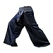 LannaPremium 2 Tone Thai Fisherman Pants Yoga Trousers Free Size Plus Size Cotton Dark Blue and Drill Striped Gray