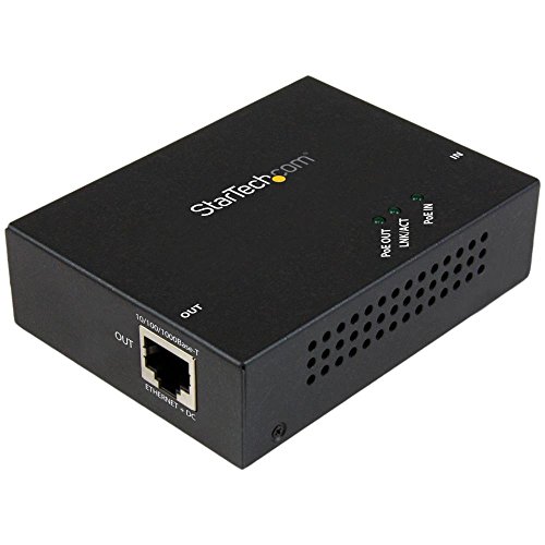 StarTech.com 1 Port Gigabit PoE+ Extender 802.3at & 802.3af - 100m (330ft) - Power over Ethernet Extender - PoE Repeater Network Extender