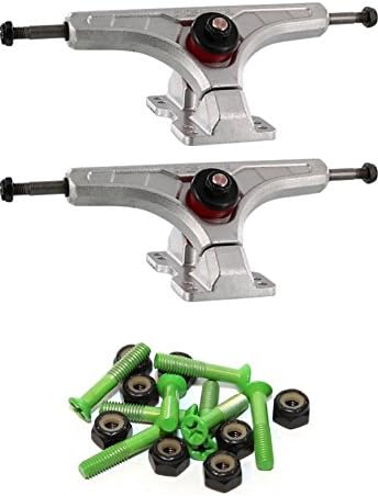 Arsenal Trucks Cast 44 Degree 165mm Skateboard Reverse Kingpin Trucks with 1" Green Mounting Hardware