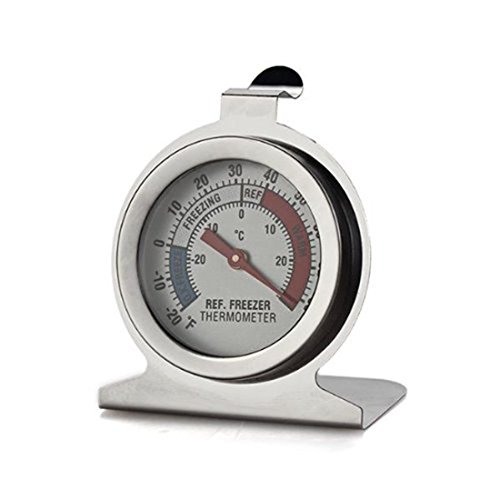 White New Portable Kitchen Thermometer Stainless Steel Dial for Refrigerator