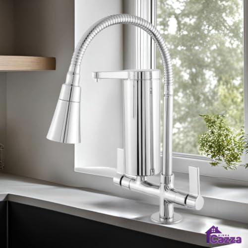 Torneira Cozinha Flexível Filtro Gourmet Cromada Bancada Tubo 2 Jatos