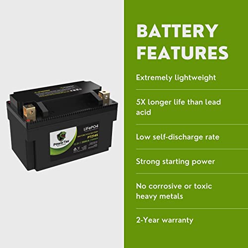 PowerTex Batteries YTZ14S Lithium Ion LiFePO4 Motorcycle Battery