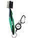 Voplop VL-BRSH Golf Brush and Club Groove Cleaner, Easily Attaches to Golf Bag, Deep Clean Iron Grooves, Cleaning Club Face, Bag Clip & Retractable Extension Cord, Green