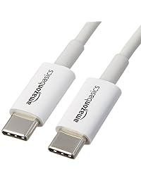 Basics cable USB tipo C a USB tipo C, 6 pies, color blanco