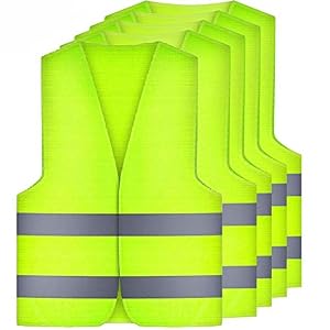 AMACOAM Hi Viz Waistcoat Hi Vis Vests Adults High Visibility Vest Safety Vests Washable 360 Degrees Reflective for…