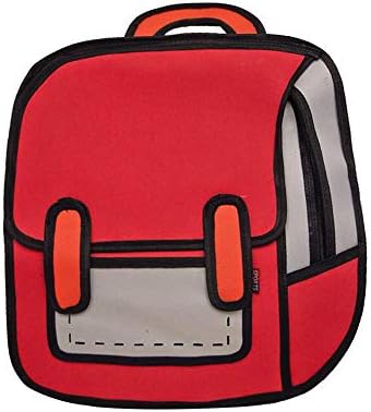 Highplus Fashion Creative Women 2D Drawing Backpack 3D Jump Style Cartoon School Bag