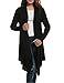 Sherosa Women's Drape Front Asym Hem Light Cardigan (XXL, Black)