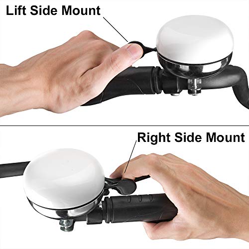 iLiveX Bike Bell, Upgraded Bicycle Bell, Bike Ringer Bell for Kids and Adults, Loud Long Crisp Clear Sound, Cycling Ringing Bike Horn (White)