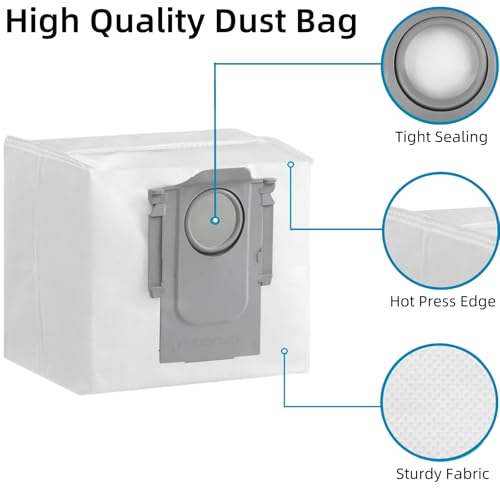 Accessories Kit for Roborock Qrevo S/Qrevo Pro Robot Vacuum Cleaner, 1 Main Brushes, 6 Dust Bags, 4 Side Brushes, 4 HEPA Filters, 4 Mop Cloths, Cleaning Tool, Attachments Replacement Parts 21pcs
