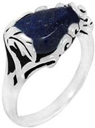 Sterling Silver Ring with Lapis Lazuli (BTS-NRB3344/LP) - Size 6.5