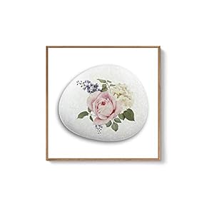 Framed Canvas Wall Art for Living Room, Bedroom Flower on Cobblestone Canvas Prints for Home Decoration Ready to Hanging - 16x16 inches