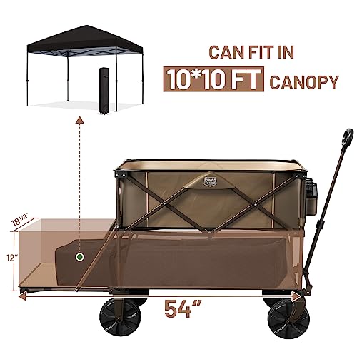 TIMBER RIDGE 400L Large Capacity Folding Double Decker Wagon, 54" Extra