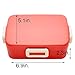 Bento box, Plastic (Orange-Red, 6.9in x 5.1in x 2.3in)
