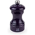 Peugeot Bistro 4-Inch Salt Mill - Adjustable Grinding, Durable Stainless Steel Mechanism, Beechwood Craftsmanship, Pre-Filled with Rock Salt, Ideal for Everyday Cooking (Eggplant)