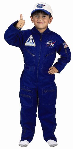 Aeromax Jr. NASA Flight Suit, Blue, with Embroidered Cap and offical looking patches