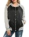 Meaneor Women's Long Sleeve Zip Up Short Bomber Jacket Baseball Coat Outwear