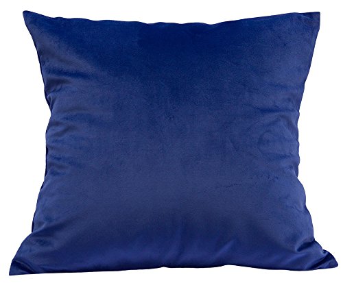 TangDepot Solid Velvet Throw Pillow Cover/Euro Sham/Cushion Sham, Super Luxury Soft Pillow Cases, Many Color & Size Options - (26"x26", Royal)