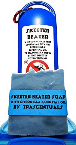 TRASCENTUALS Skeeter Beater Combo Pack Natural Insect Repellent Lotion and Soap Both Use Citronella Essential Oil as Active Ingredient to Naturally Deter Mosquitoes Flies and Ticks