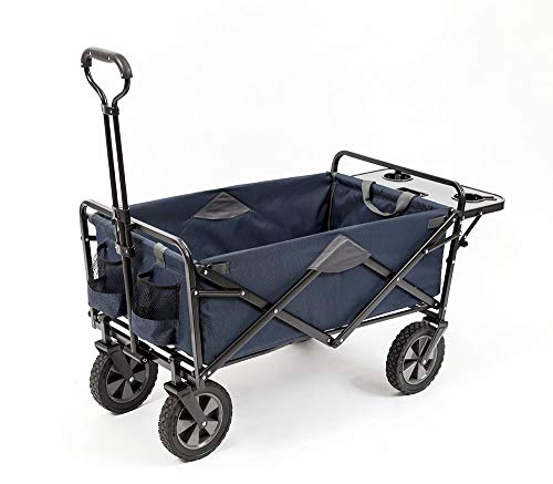 Mac Sports Collapsible Outdoor Utility Wagon with Folding Table and Drink Holders, Blue (Certified Refurbished) - Thumbnail 4