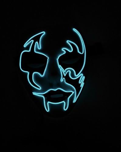 EL Wire Halloween Cosplay Led Mask Light Up Mask for Festival Parties Christmas Gifts Birthday Party Gift Any Parties (one size, White)